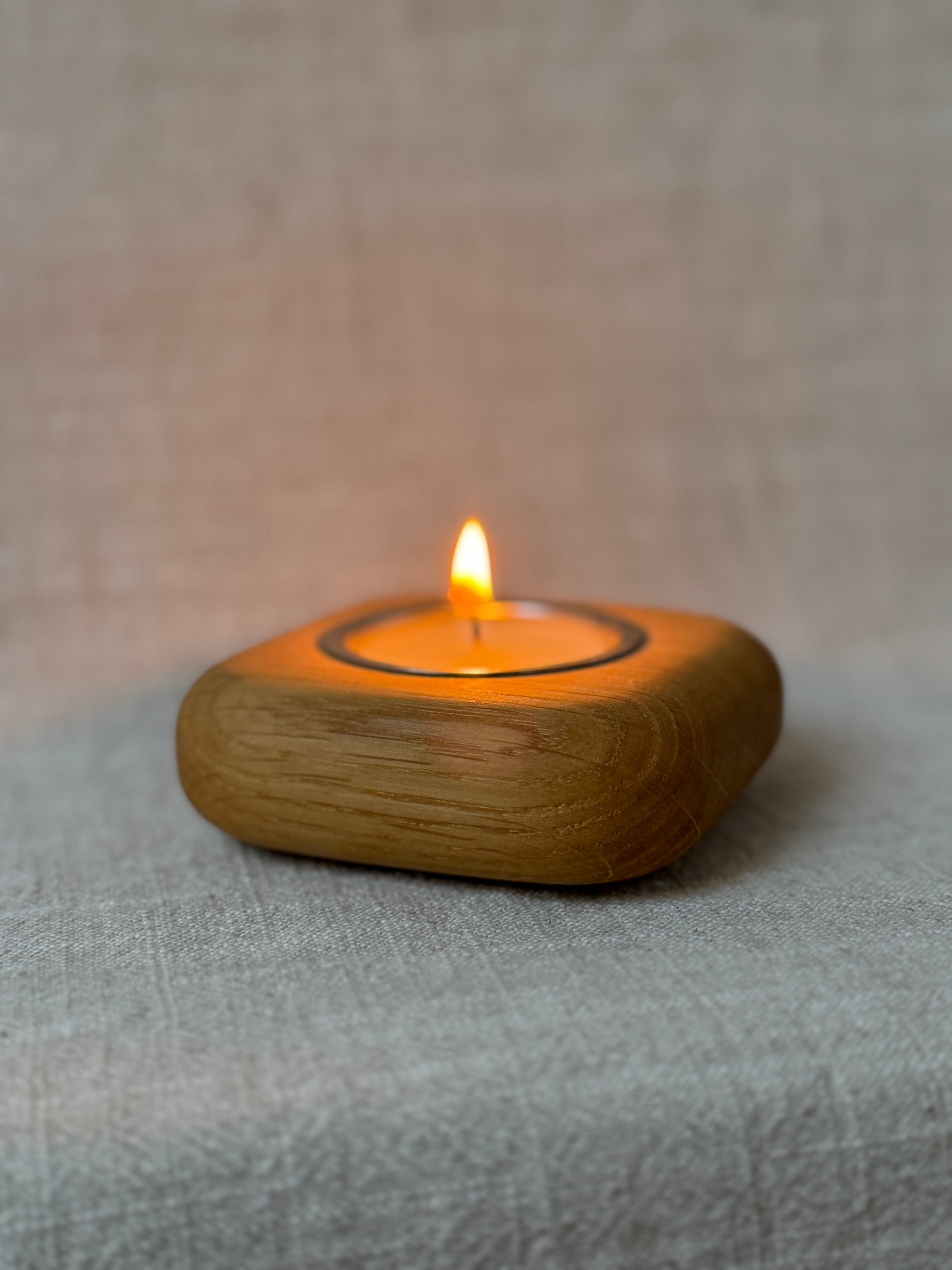 Oak Single Tea Light Holder