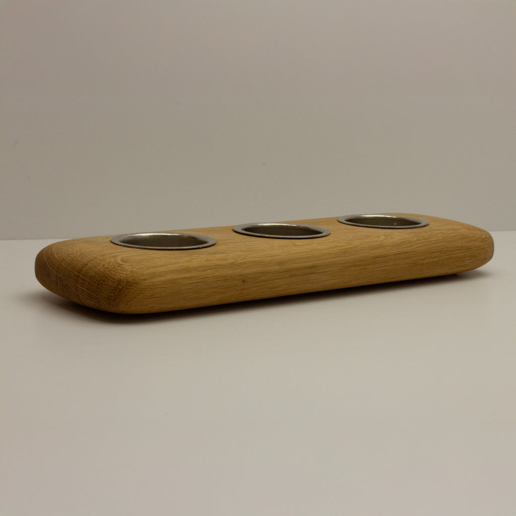 Oak Three Tea Light Holder