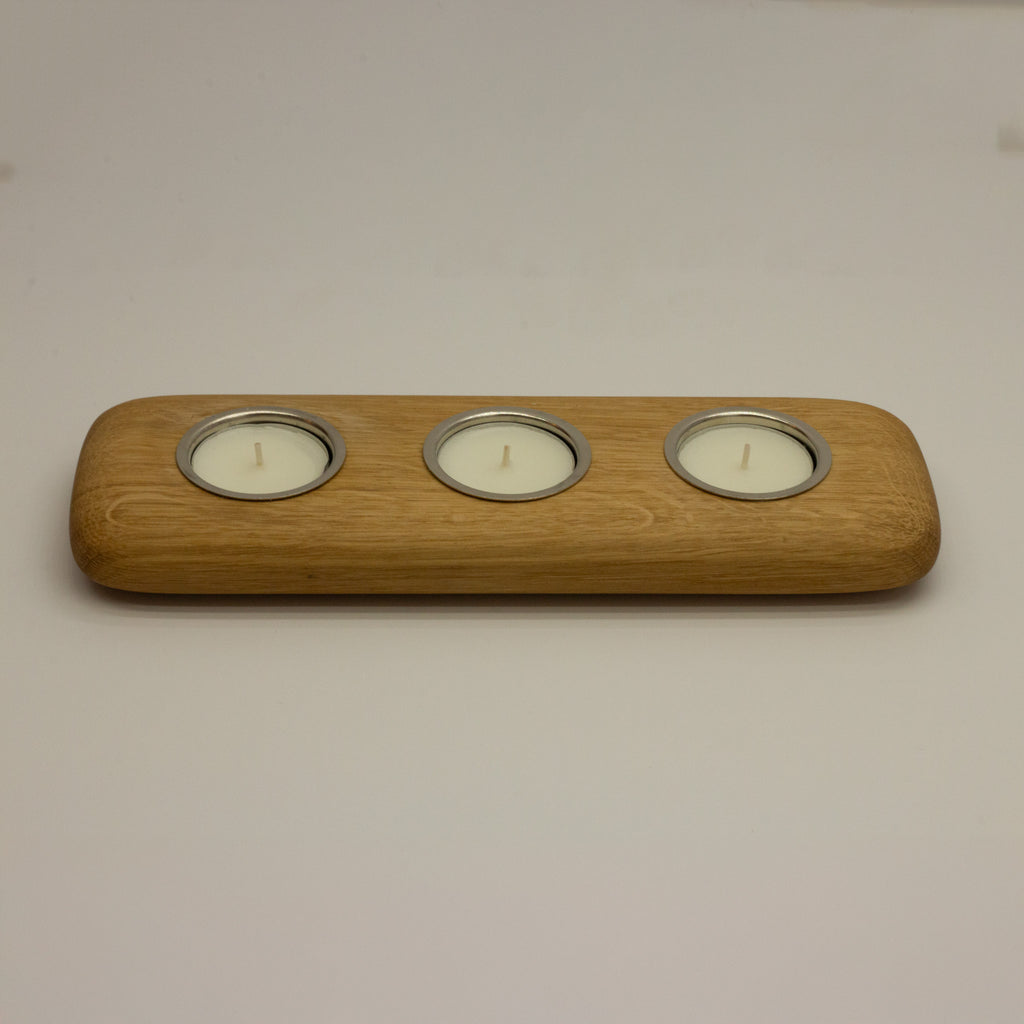 Oak Three Tea Light Holder