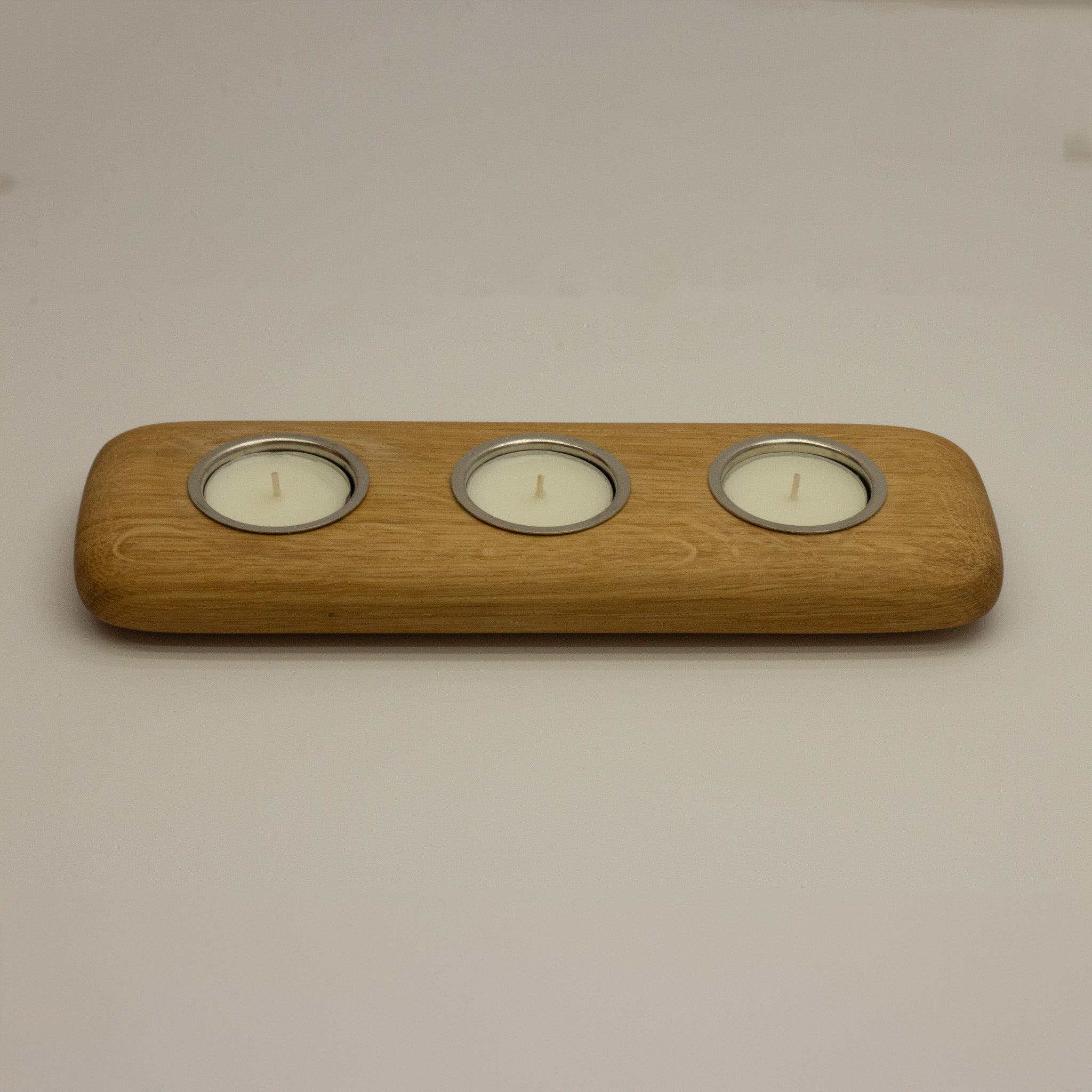 Oak Three Tea Light Holder