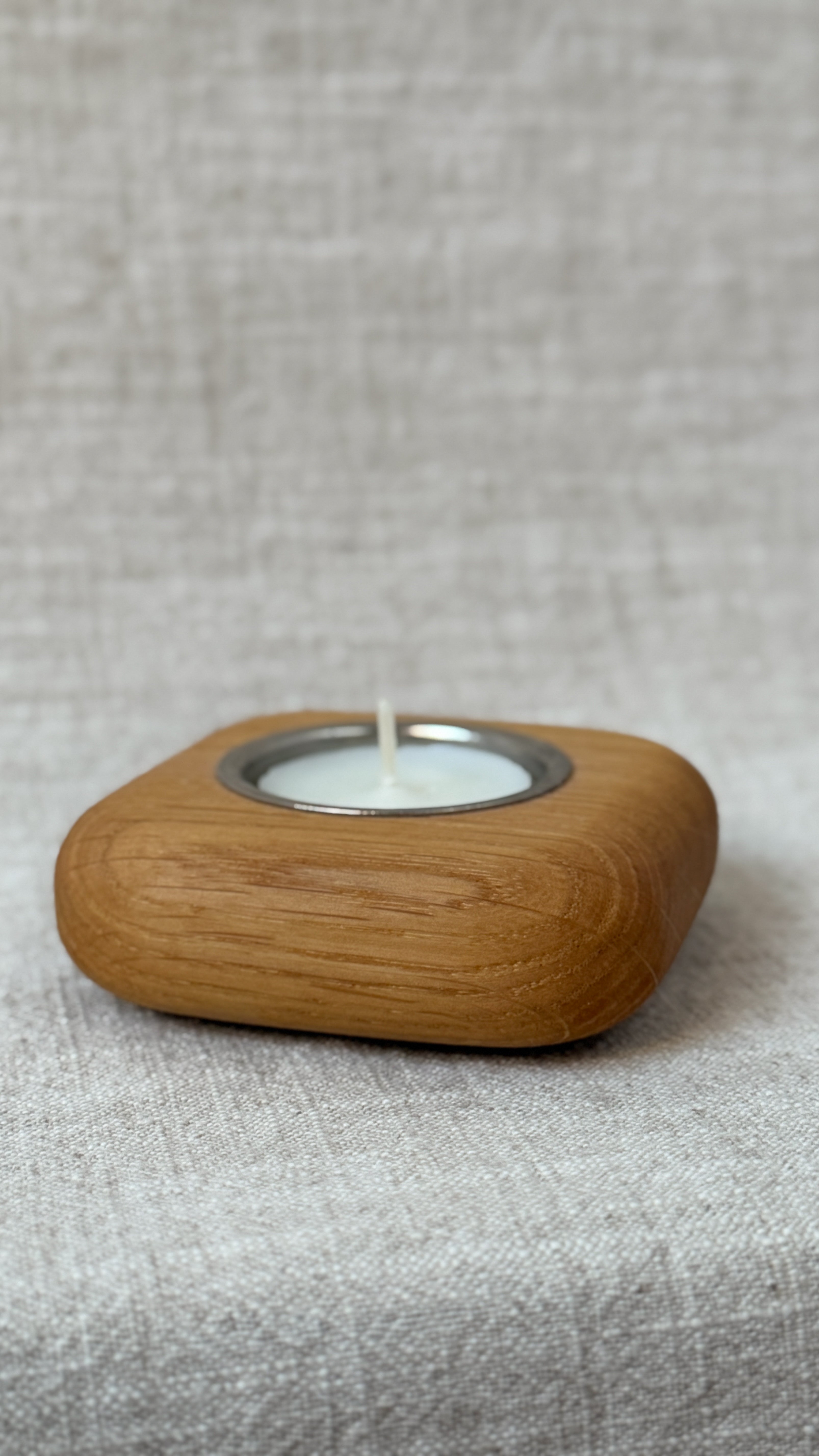 Oak Single Tea Light Holder