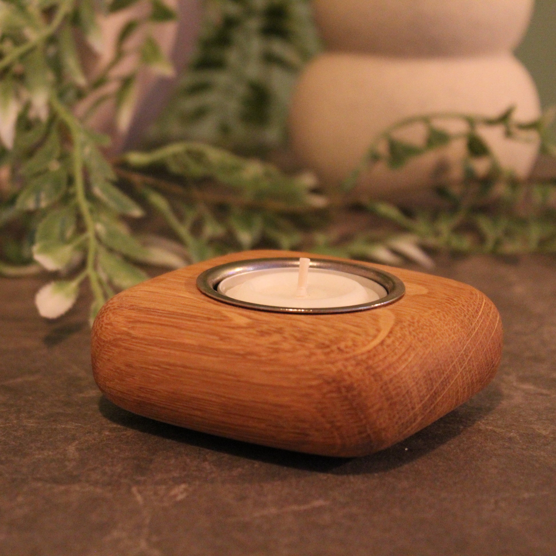 Oak Single Tea Light Holder