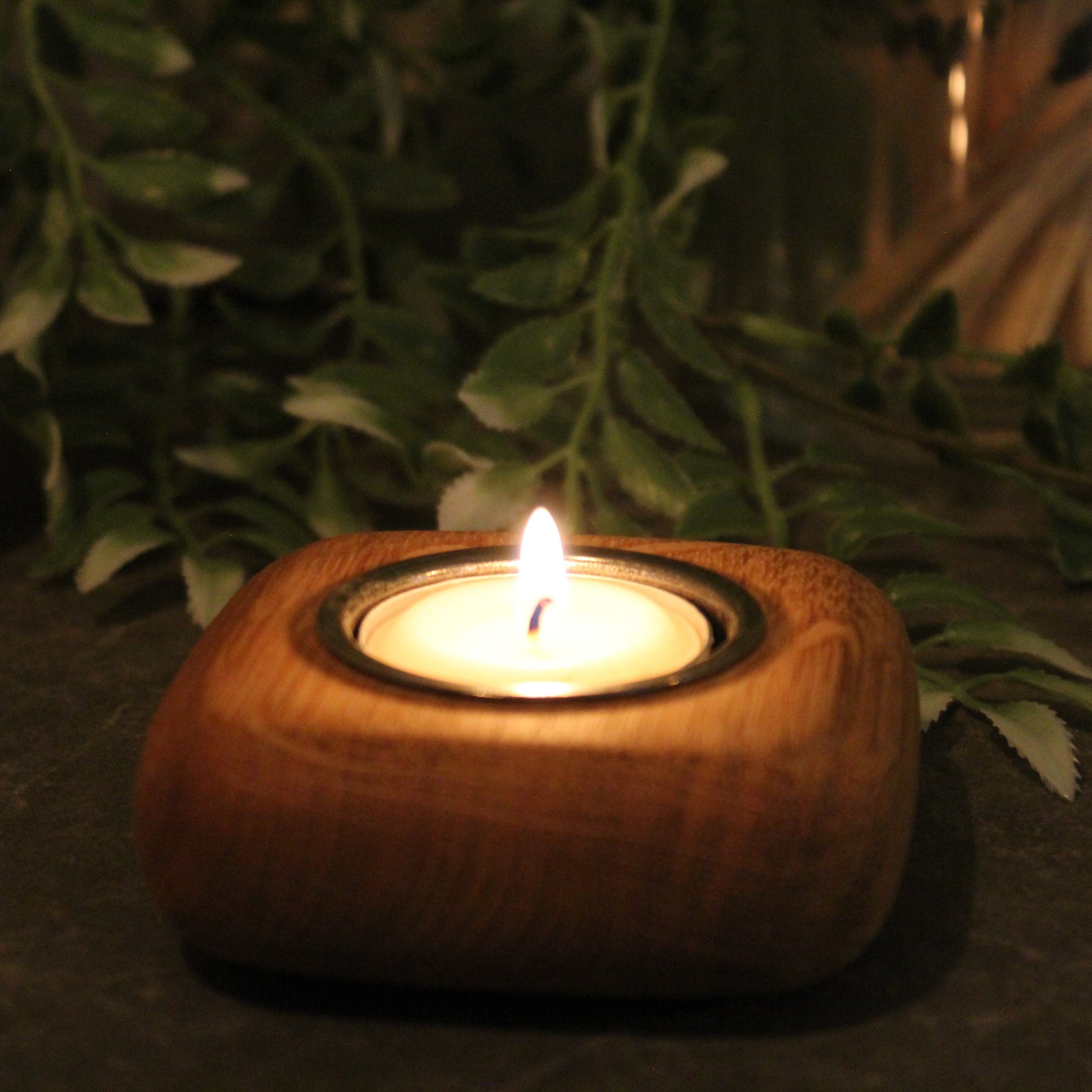 Oak Single Tea Light Holder