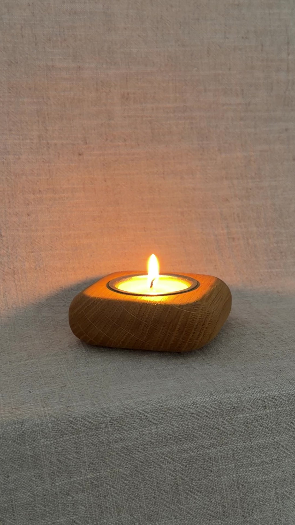 Oak Single Tea Light Holder